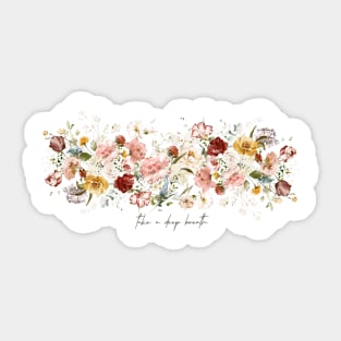 Beautiful Watercolor Flowers Floral Botanical Sticker